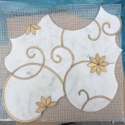 White marble with golden